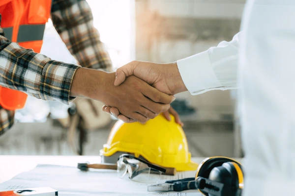 Équipe en sous-traitance sur un chantier
